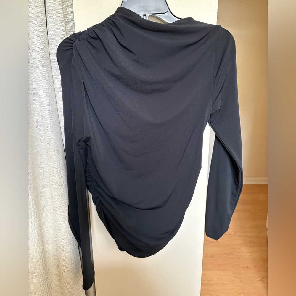 Abercrombie & Fitch Black Ruched Long Sleeve Blouse